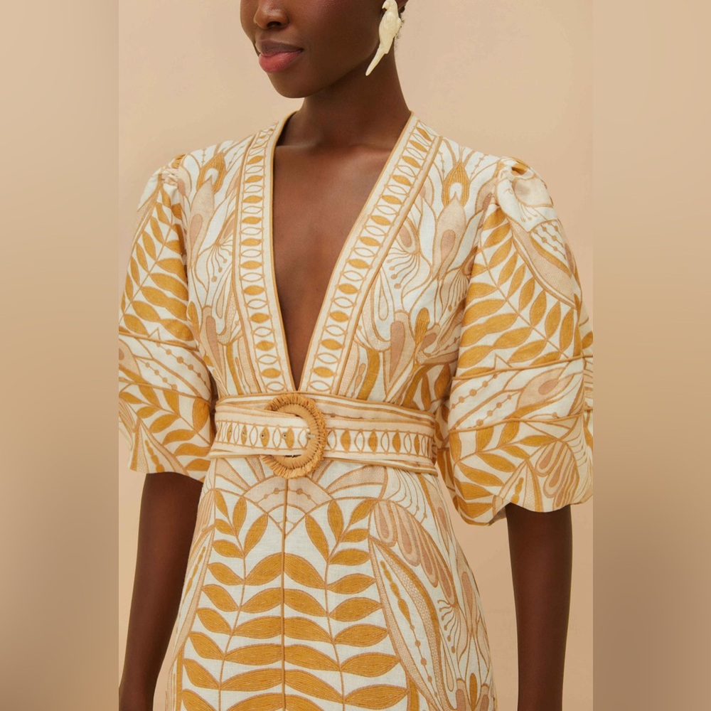 Farm Rio: NWT Off-White Lace Nature Lenzing™ Euroflax Mini Dress - Picture 5 of 11